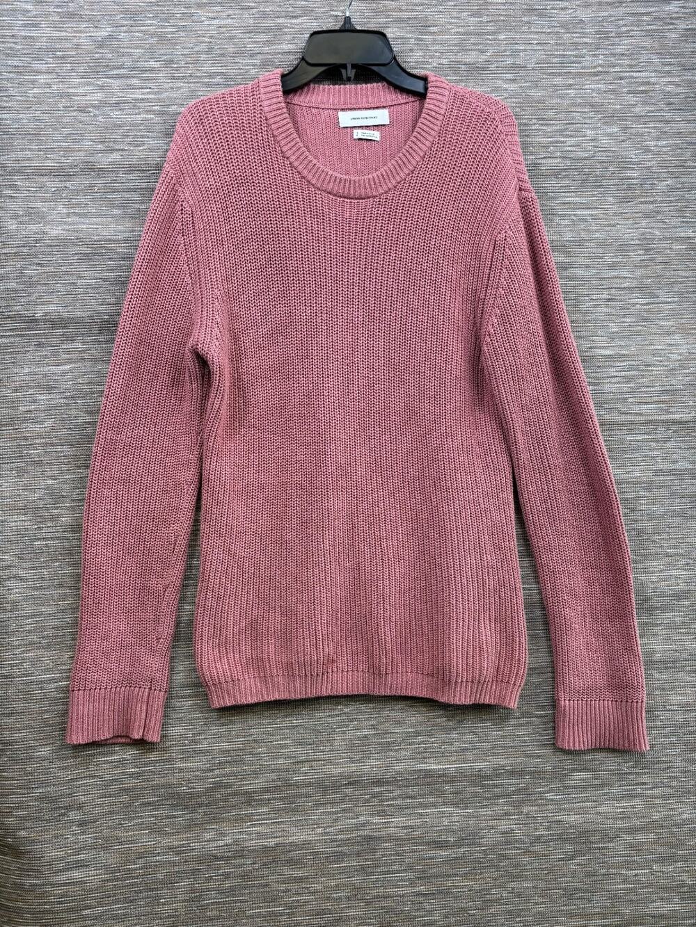 Urban Outfitters Knit Sweater Womens Size S Pink Crew-Neck Long Sleeve Oversized